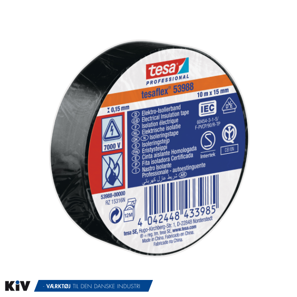 Tesa isolerbnd sort 15mmx10mtr. 53988