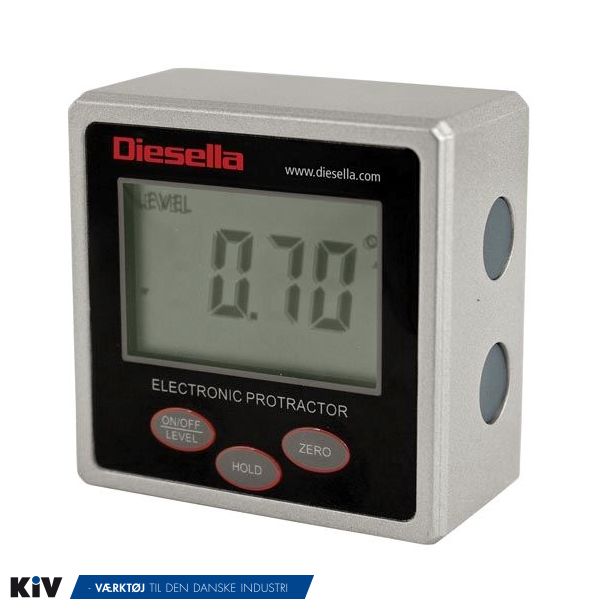 Diesella digital vinkelmler 50x50mm 180 x 0,1 IP54 Magneter p 3 sider