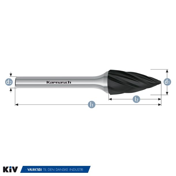Karnasch HM Rotorfr�ser Blacktec Form G �10x20 HP7 ALU 6mm Skaft