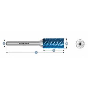 Karnasch HM Rotorfr�ser Bluetec Form B �6x18 HP3 6mm Skaft