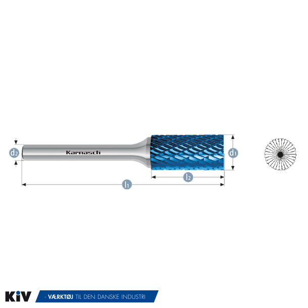 Karnasch HM Rotorfr�ser Bluetec Form B �8x20 HP3 6mm Skaft