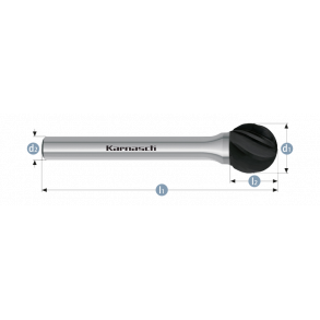 Karnasch HM Rotorfræser Blacktec Form D Ø20x16,5 HP7 ALU 6mm Skaft