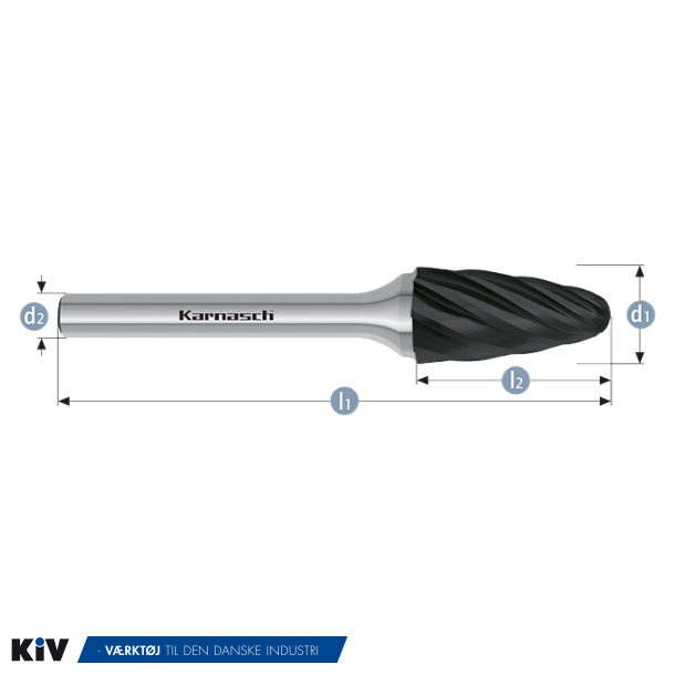 Karnasch HM Rotorfr�ser Blacktec Form F �20x25 HP7 ALU 6mm Skaft