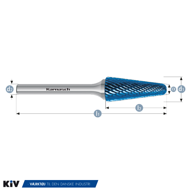 Karnasch HM Rotorfræser Bluetec Form L Ø6x18 HP3 6mm Skaft