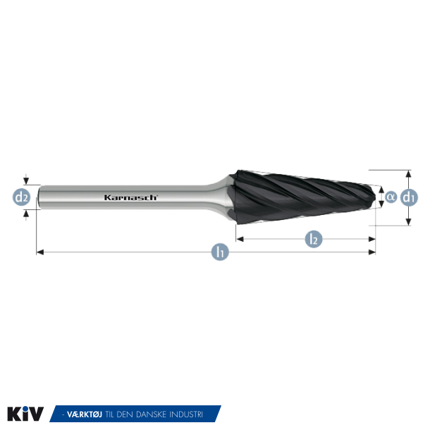 Karnasch HM Rotorfr�ser Blacktec Form L �12x32 HP7 ALU 6mm Skaft