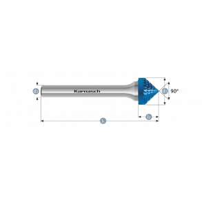 Karnasch HM Rotorfr�ser Bluetec Form K �20x12 HP3 6mm Skaft