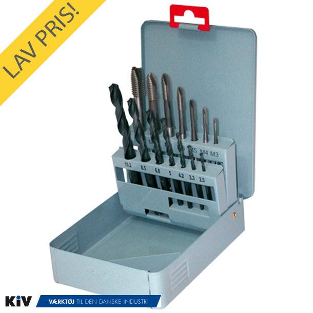 Gertus Spiraltappest M3-M12 614/5 Med Gevindbor I Kassette HSSE DIN371/376 Tilbud