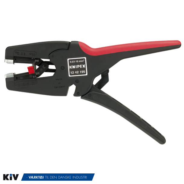 Knipex aut. afisoleringstang 0,03 - 10mm&sup2; L=195mm 1242-195 Tilbud