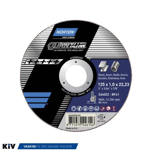Norton Skreskive 125x0,8x22,2 Quantum3 ZA60ZZ Plan