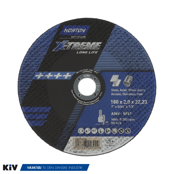Norton Skreskive 180x2,0x22,2 X-Treme Life Plan 