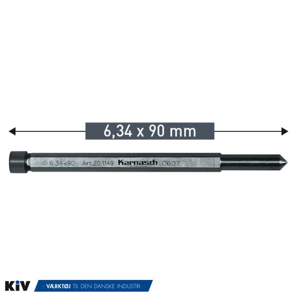 Karnasch centertap Kort 6,34x90mm For Hardline 12-17mm (pakke Med 2 stk.)