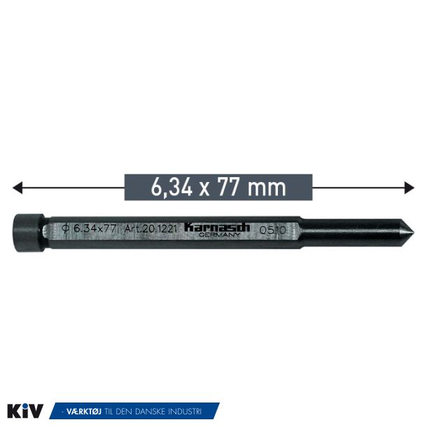 Karnasch centertap Kort 6,34x77,0mm For Silver+Goldline 12-60mm (pakke Med 2 stk.)