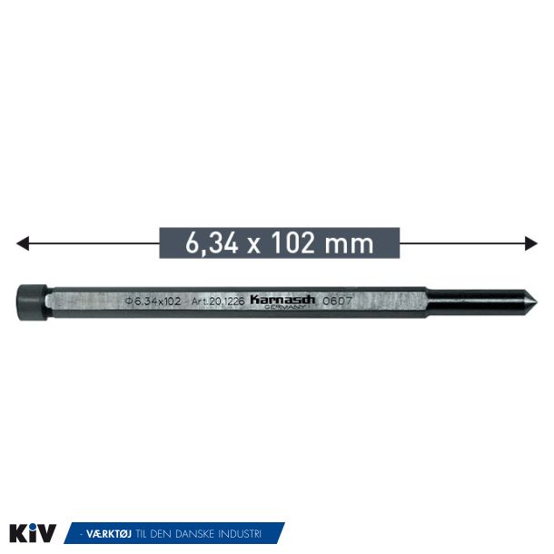 Karnasch centertap Lang 6,34x102mm For Silver+Goldline 12-60mm (pakke Med 2 stk.)