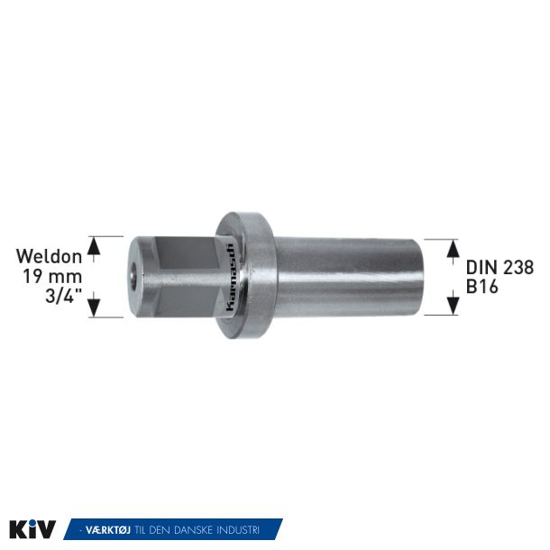 Karnasch adapter weldon 19 mm B16 til Borepatron