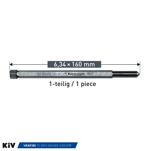 Karnasch Centertap lang 6,34x160mm for Hardline 14-17mm (pakke  2stk.) 