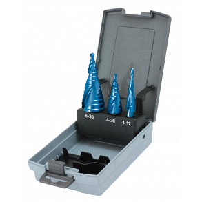 Karnasch TrinBorst 4,0-30,0mm 3stk. M/Skaftflader HSSXE BlueDur i kassette 