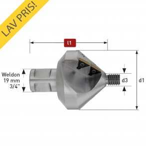 Karnasch Snker 45,0mm 2-Skrs 90gr. Med HM-platter 19mm Weldon Skaft 