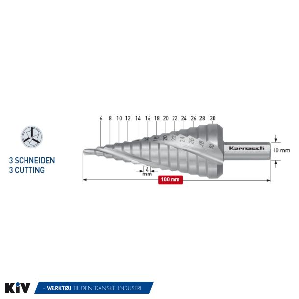 Karnasch Trinbor 6,0-30,0mm 2,0mm stign. 3 Sk�rs. HSSXE