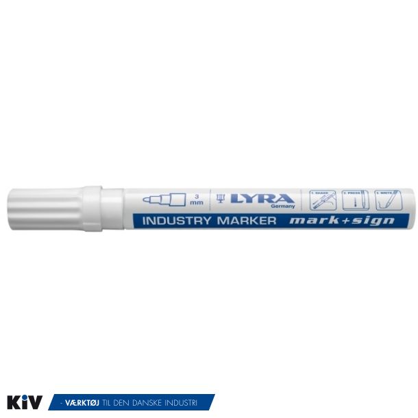 Lyra industri mrkepen Med kugle HVID