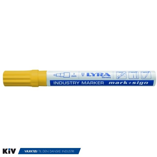 Lyra Industri mrkepen Med kugle GUL