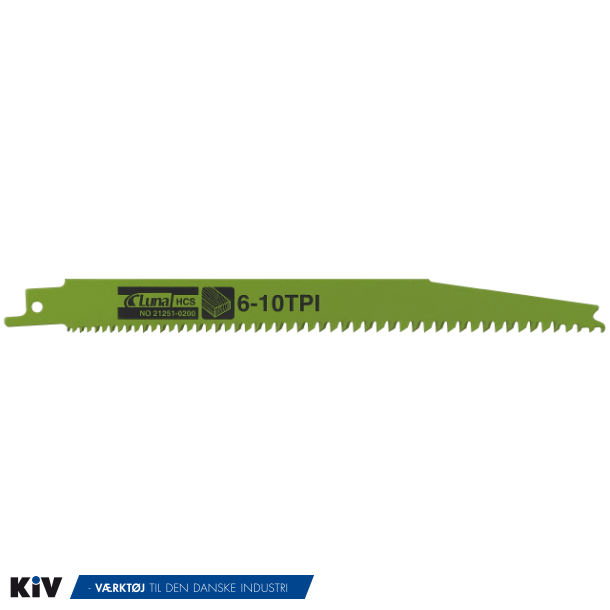 Luna bajonetsavklinger 200X19X1,3 6/10T (pk  5 stk.)