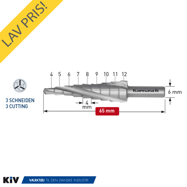 Karnasch Trinbor 4,0-12,0mm 2,0mm stign. 3 Sk�rs. HSSXE