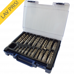 PTG Borsortiment 1-10x0,5mm 170 stk HSS i rose plastkassette 