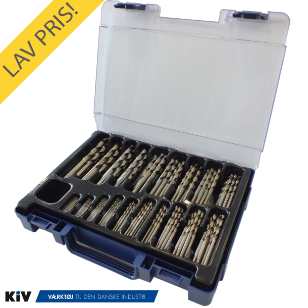 PTG Borsortiment 1-10x0,5mm 170 stk HSS i rose plastkassette 