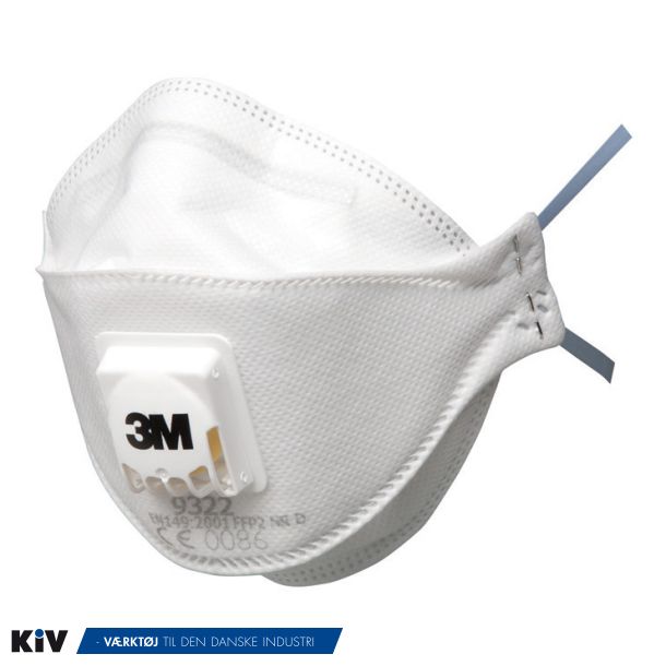 3M stvmaske 9322+GEN3 FFP2 Med ventil foldbar (10stk./pk.)