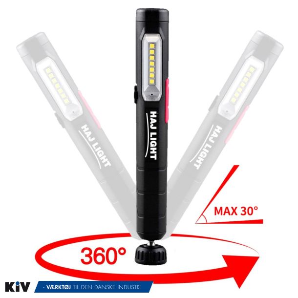 HAJ LIGHT Genopladelig Pen-light 220 +80 lumen m/magnetklips Kampagne