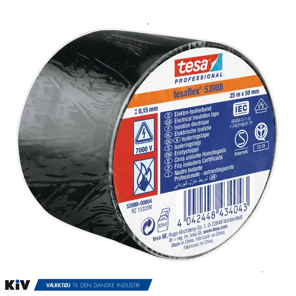 Tesa isolerbnd sort 50mmx25mtr. 53988 Restsalg