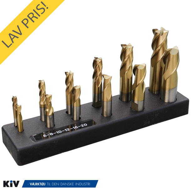 Diesella frserst HSS TIN 6-8-10-12-16-20mm 2+4 Skrs 12 stk. 