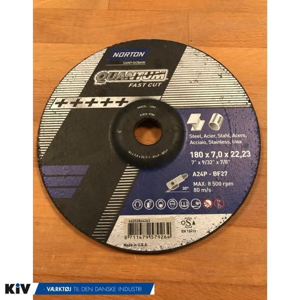 Norton Skrubskive 180x7,0x22,2 Quantum Fast Cut Restsalg