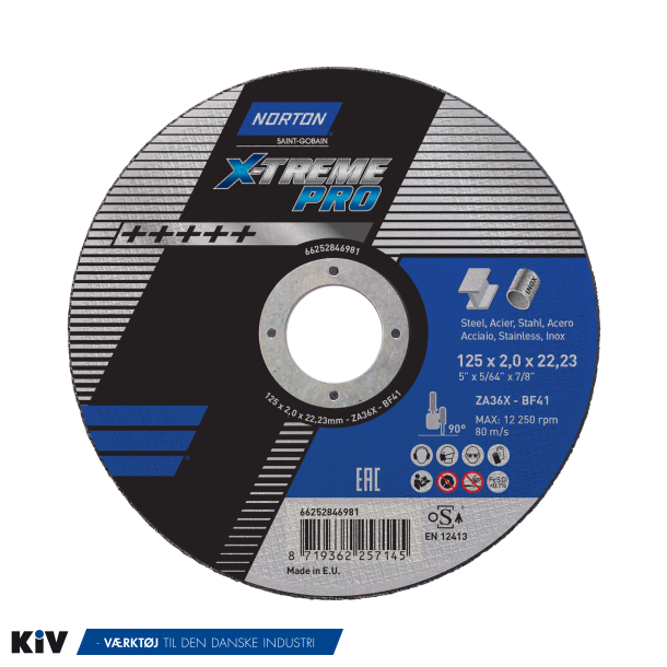 Norton Skreskive 125x2,0x22,2 X-Treme Pro ZA36X Plan Tilbud