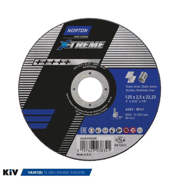 Norton Skreskive 125x2,5x22,2 X-Treme Life A36V Plan Tilbud