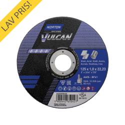 Norton Skreskive 125x1,0x22,2 Vulcan INOX Plan 100 stk. Tilbud