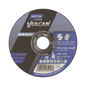 Norton Skreskive 125x3,0x22.23 A30S Vulcan INOX Forsat (Kombiskive)