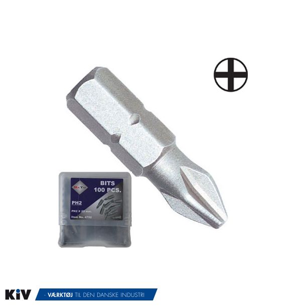 BATO Bits 1/4" Ph1 x 25mm Restsalg