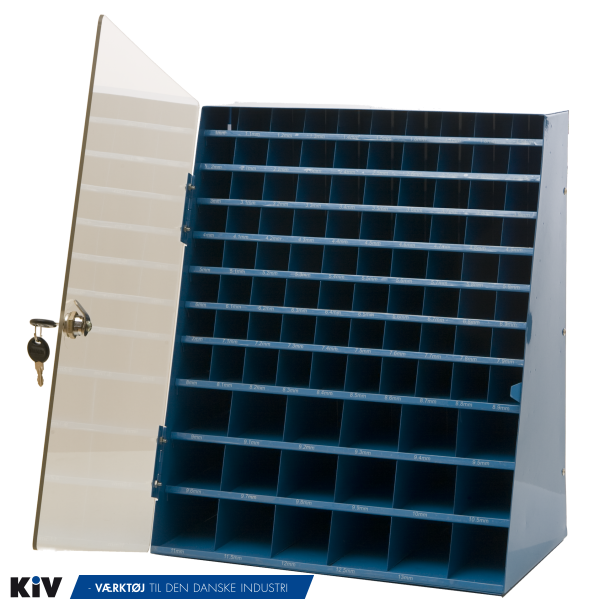 Borreol 1,0-13,0mm til 1000 dele i metal med plexiglaslge 