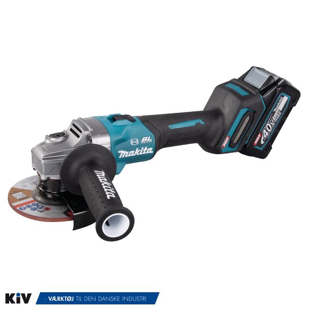 Makita akku vinkelsliber GA005GM201 125mm Med 2 40V Batterier 4A &amp; lader 