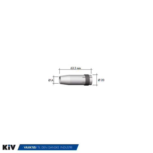 TBI gasmundstykke konisk A=12,5 (MB24 Med flere)