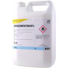Hndsprit 85% Gel 5 Liter uden pumpe	Restsalg