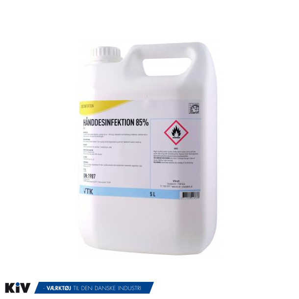 Hndsprit 85% Gel 5 Liter uden pumpe	Restsalg