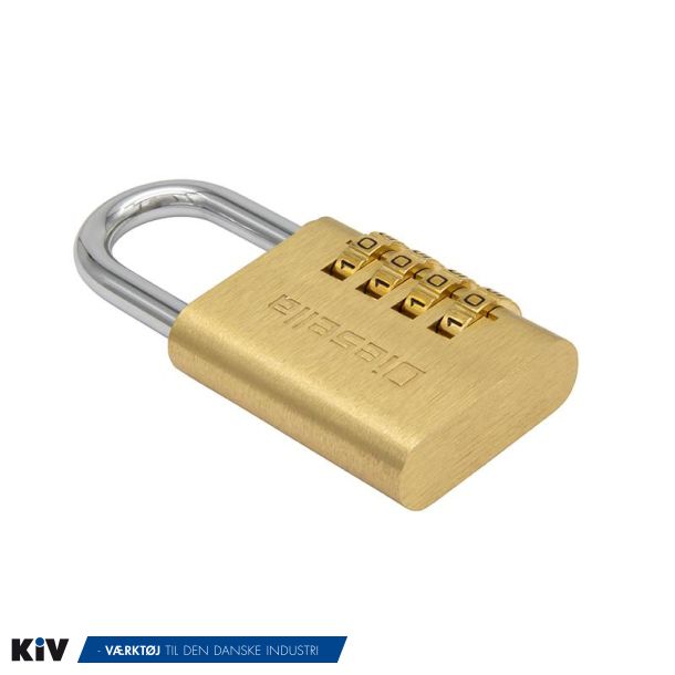 Diesella Kodehngels 38 mm i messinghus og stlbjle med 4 cifret kodels