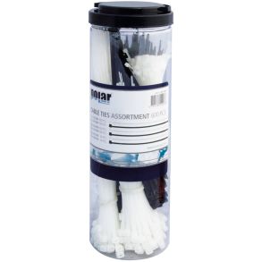 Polar Kabelbinder sortiment (strips) 600 stk. Sorte/Hvide