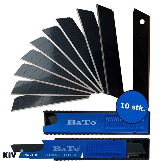 Bato Knivblade brk-af 9 mm. Black Finish ultra skarp  (pk.  10stk.)