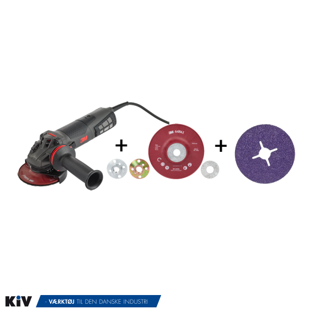 3M komplet slibest 125mm 1900W variabel+bagskive+25stk. 982C K36 
