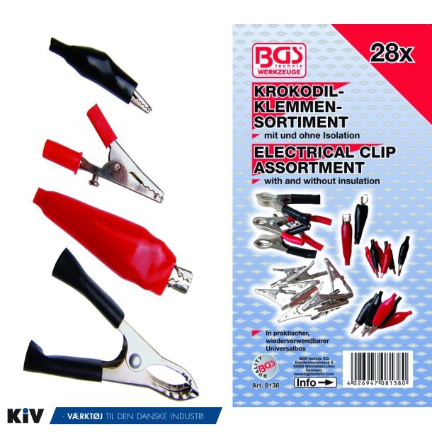 BGS Krokodilleklemmesortiment. 28 dele