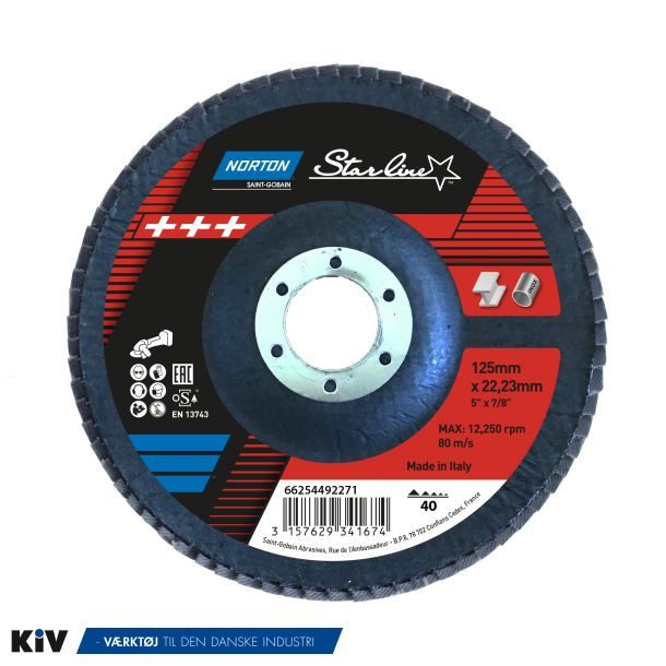 Norton Lamelrondel 125x22 K40 Starline R842 Tilbud