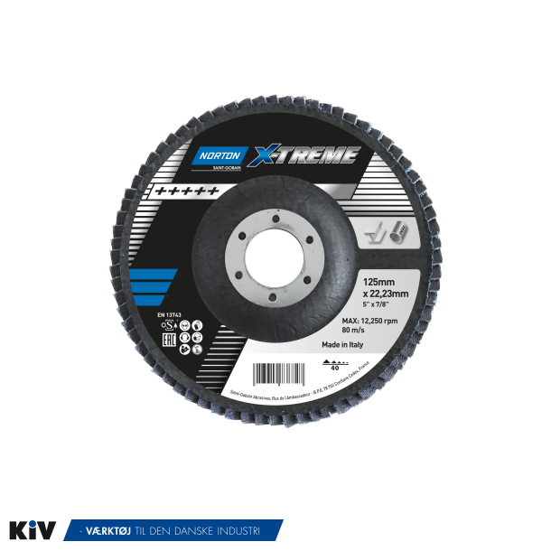 Norton Lamelrondel 125x22 K40 X-Treme X860 konveks 
